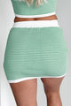 Sorry Can't Hear You Striped Mini Skirt (Green) - NanaMacs