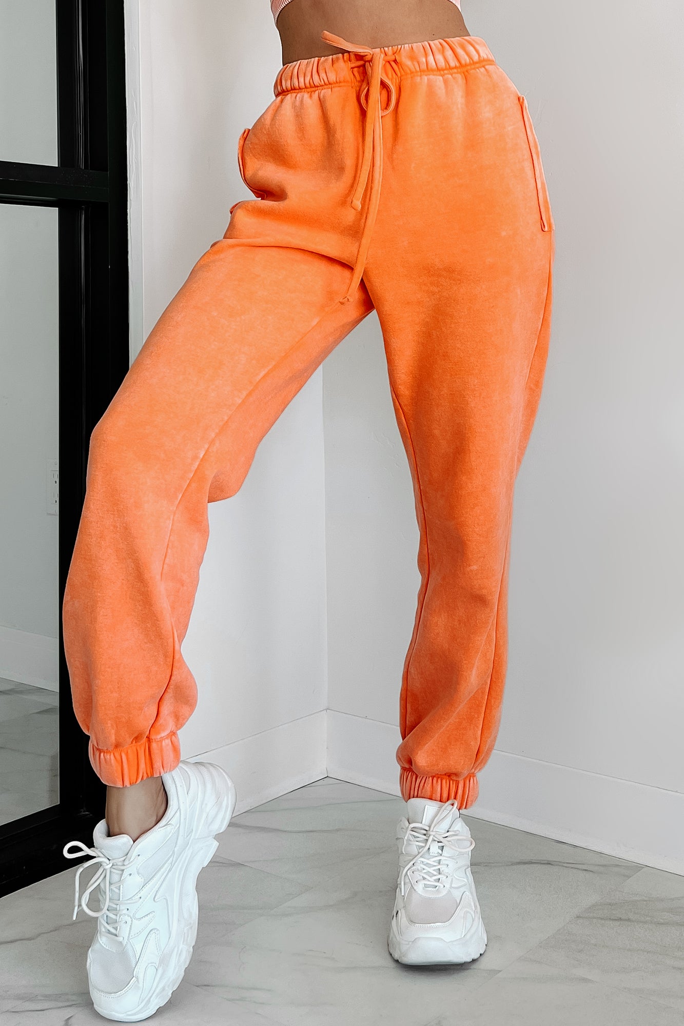 Kent Acid Wash Jogger Sweatpants (Light Orange) - NanaMacs