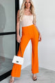 Style Stance High Waist Flare Pants (Tangerine) - NanaMacs