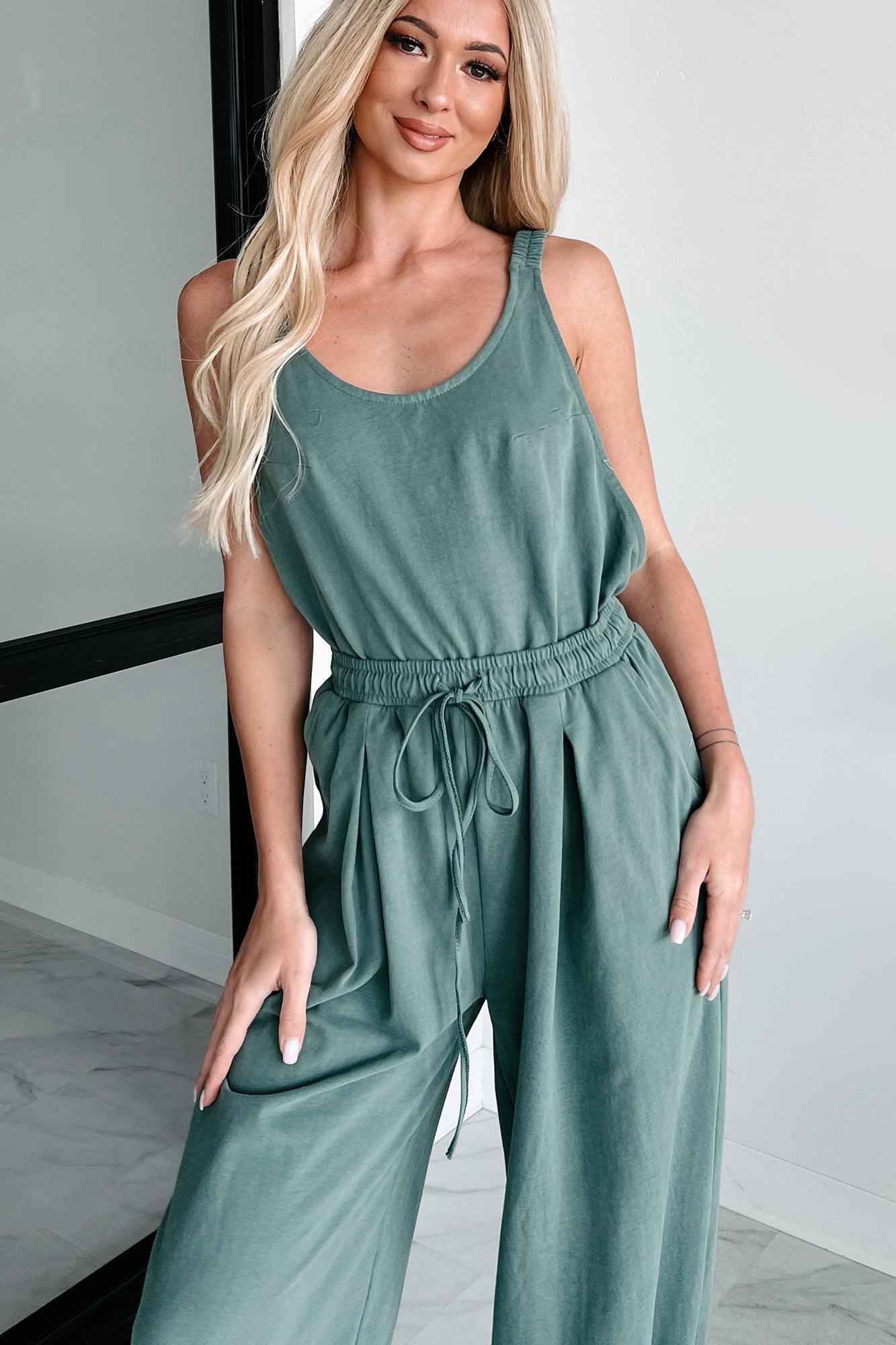 Showing My Hand Backless Jumpsuit (Green) - NanaMacs