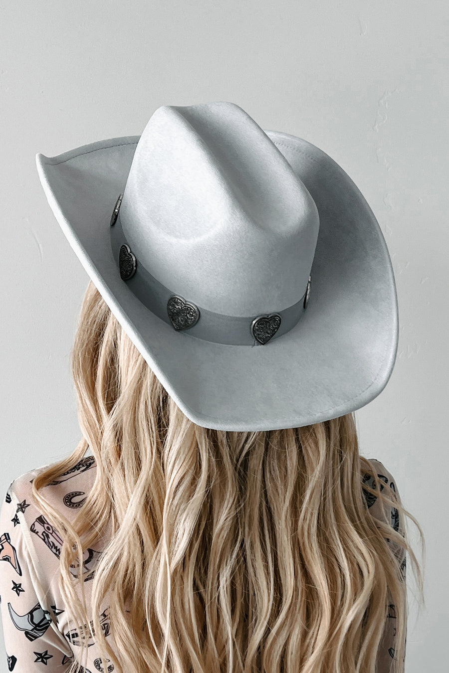 Country At Heart Engraved Heart Cowboy Hat (Gray) - NanaMacs