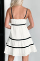 Magnolia Breeze Contrast Bow Mini Dress (Ivory) - NanaMacs