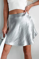 Mystic Dreams Satin Mini Skirt (Gray) - NanaMacs