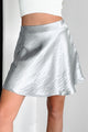 Mystic Dreams Satin Mini Skirt (Gray) - NanaMacs