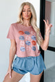 Firework Kisses Graphic Crop Tee (Mauve) - Print On Demand - NanaMacs