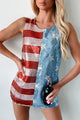 Yankee Doodle Day Sequin American Flag Top (Navy/Red) - NanaMacs