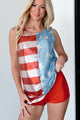 Yankee Doodle Day Sequin American Flag Top (Navy/Red) - NanaMacs