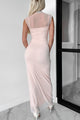 Wish You Were Here Mesh Mock Neck Maxi Dress (Light Pink) - NanaMacs