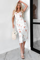 Endlessly Sophisticated Floral Midi Dress (Ivory/Coral) - NanaMacs