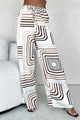 Appreciate The Aesthetic Satin Geometric Print Pants (Brown Multi) - NanaMacs