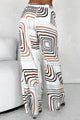 Appreciate The Aesthetic Satin Geometric Print Pants (Brown Multi) - NanaMacs