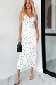 Charming Inclination Bow Print Ruffle Maxi Dress (Ivory) - NanaMacs