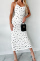 Charming Inclination Bow Print Ruffle Maxi Dress (Ivory) - NanaMacs