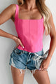 Basically Effortless Square Neck Tank Top (Pink) - NanaMacs