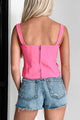 Basically Effortless Square Neck Tank Top (Pink) - NanaMacs