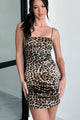 On The Prowl Leopard Print Mini Dress (Brown) - NanaMacs