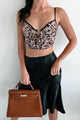 Hooked On A Feline Leopard Print Crop Top (Taupe) - NanaMacs