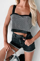 Eyes Like Starlight Rhinestone Crop Tank (Black) - NanaMacs