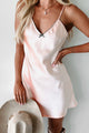 Made You Blush Satin Mini Dress (Blush Pink) - NanaMacs