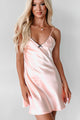 Made You Blush Satin Mini Dress (Blush Pink) - NanaMacs