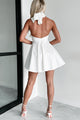 Marilyn Moment Halter Mini Dres (Off White) - NanaMacs