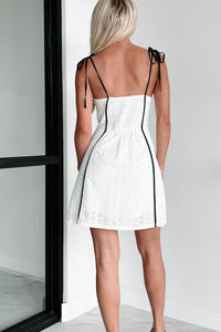 Women's Optimal Cuteness Eyelet Mini Dress in Off White - Size M Women's Optimal Cuteness Eyelet Mini Dress in Off White - Size M