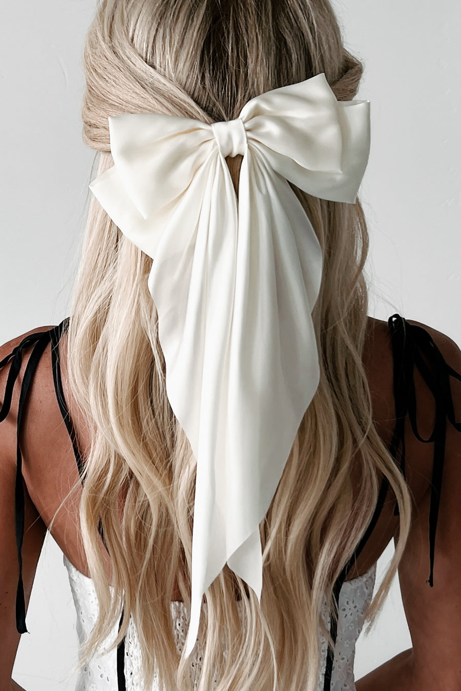 Hello Lovely Barrette Hair Bow (Cream) - NanaMacs