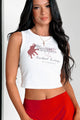 "The Crimson Elephant" Graphic Tank Top (White) - NanaMacs