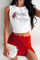 "The Crimson Elephant" Graphic Tank Top (White) - NanaMacs