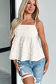 The Sweetest Sound Textured Babydoll Tank (Cream) - NanaMacs