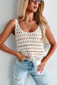 California Coast Crochet Tank Top (Cream) - NanaMacs