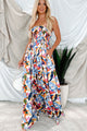 Lovely In Lanai Strapless Floral Jumpsuit (Multi) - NanaMacs