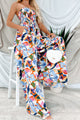 Lovely In Lanai Strapless Floral Jumpsuit (Multi) - NanaMacs