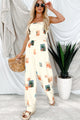 Sun & Done Printed Wide Leg Jumpsuit (Cream) - NanaMacs