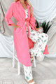 Live Colorfully Tie-Waist Linen Trench Coat (Hot Pink) - NanaMacs