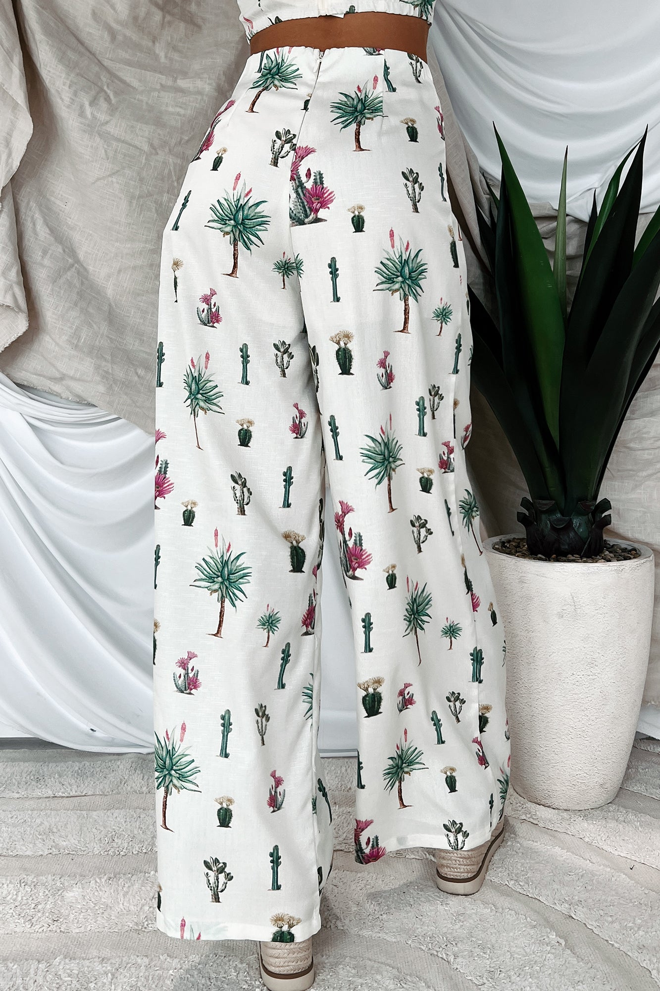 Desert Whispers Printed Wide Leg Pants (Cream Multi) - NanaMacs