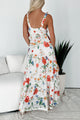 Planting Seeds Shoulder Tie Floral Maxi Dress (Off White) - NanaMacs