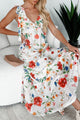 Planting Seeds Shoulder Tie Floral Maxi Dress (Off White) - NanaMacs