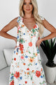 Planting Seeds Shoulder Tie Floral Maxi Dress (Off White) - NanaMacs