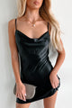 Loving You Is Dangerous Satin Mini Dress (Black) - NanaMacs