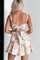 Sipping Chardonay Tiered Floral Mini Dress (Multi Blush) - NanaMacs