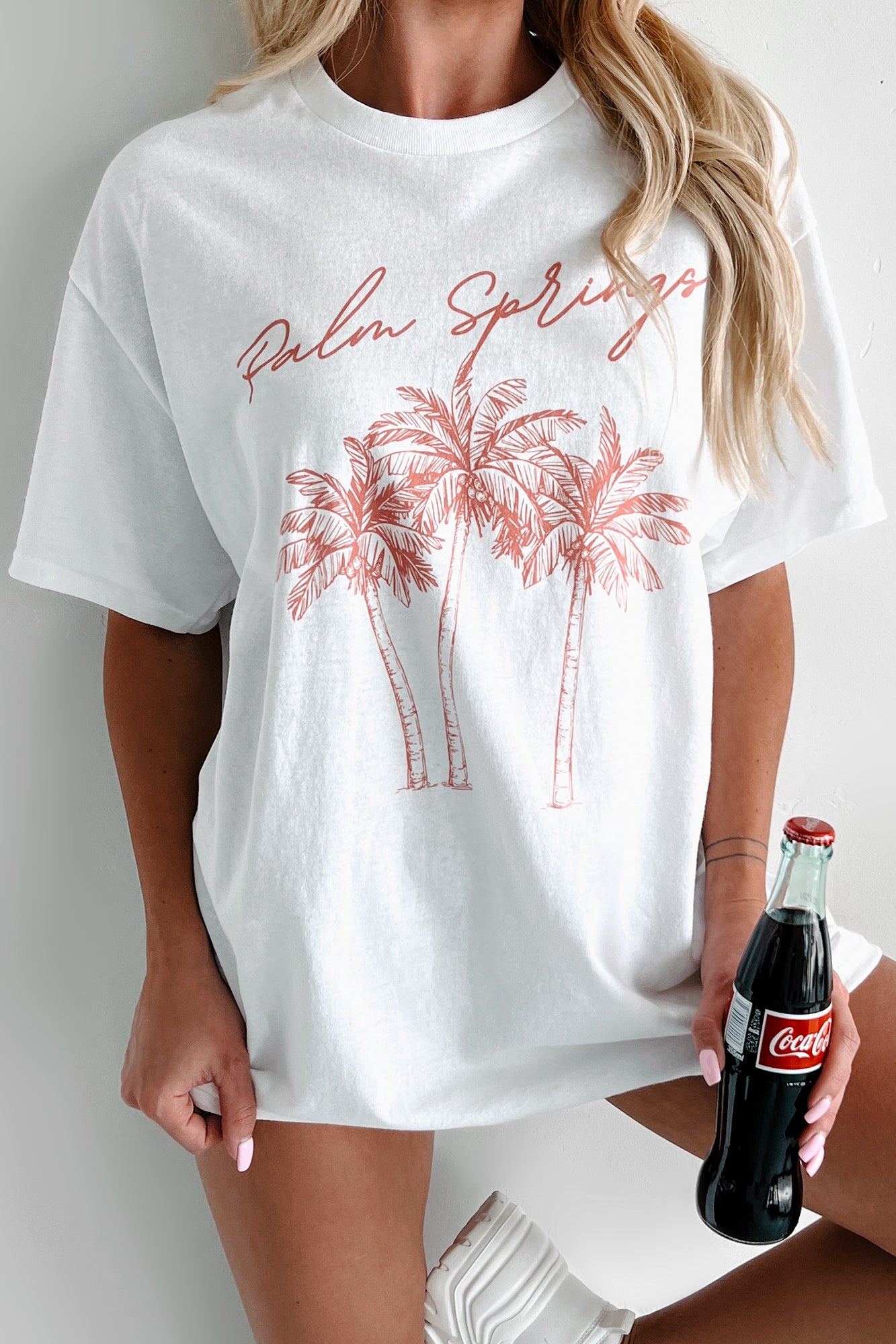 "Palm Springs" Graphic T-Shirt (White) - NanaMacs