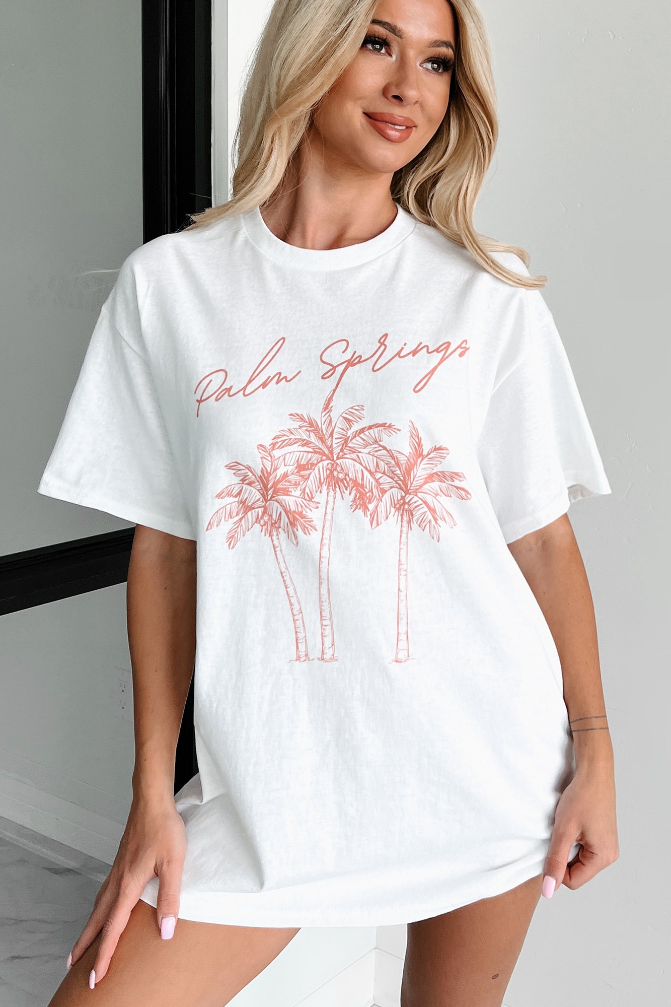 "Palm Springs" Graphic T-Shirt (White) - NanaMacs