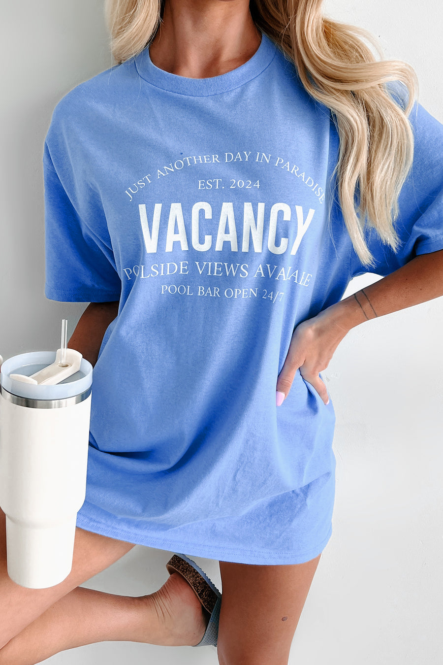 "Vacancy" Graphic T-Shirt (Blue)