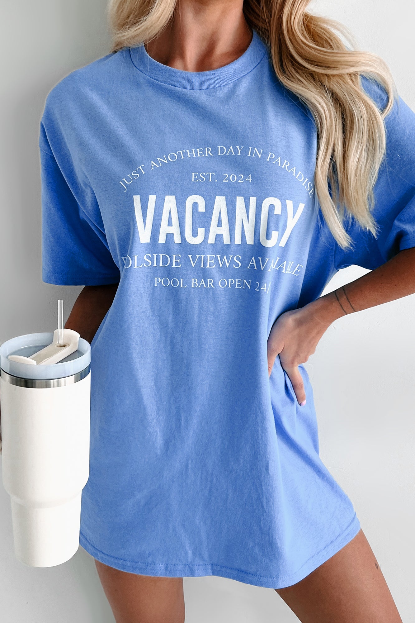 "Vacancy" Graphic T-Shirt (Blue) - NanaMacs