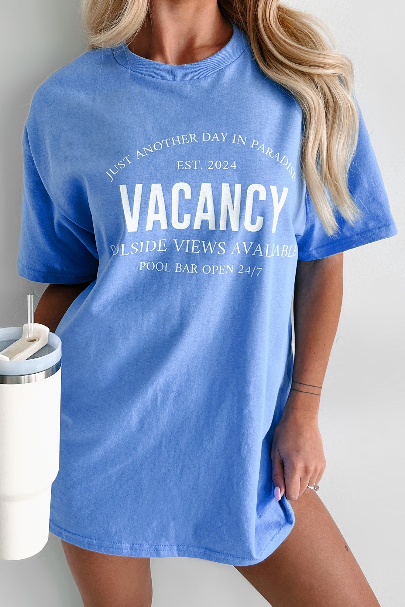 "Vacancy" Graphic T-Shirt (Blue) - NanaMacs