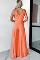 Iconic Comfort Shoulder Tie Wide Leg Jumpsuit (Light Peach) - NanaMacs