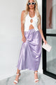 Fond Of You Satin Drawstring Maxi Skirt (Lavender) - NanaMacs