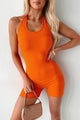 A Happier Place Ribbed Halter Romper (Orange) - NanaMacs