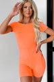 Never Surprised Open Back Romper (Ultra Orange) - NanaMacs